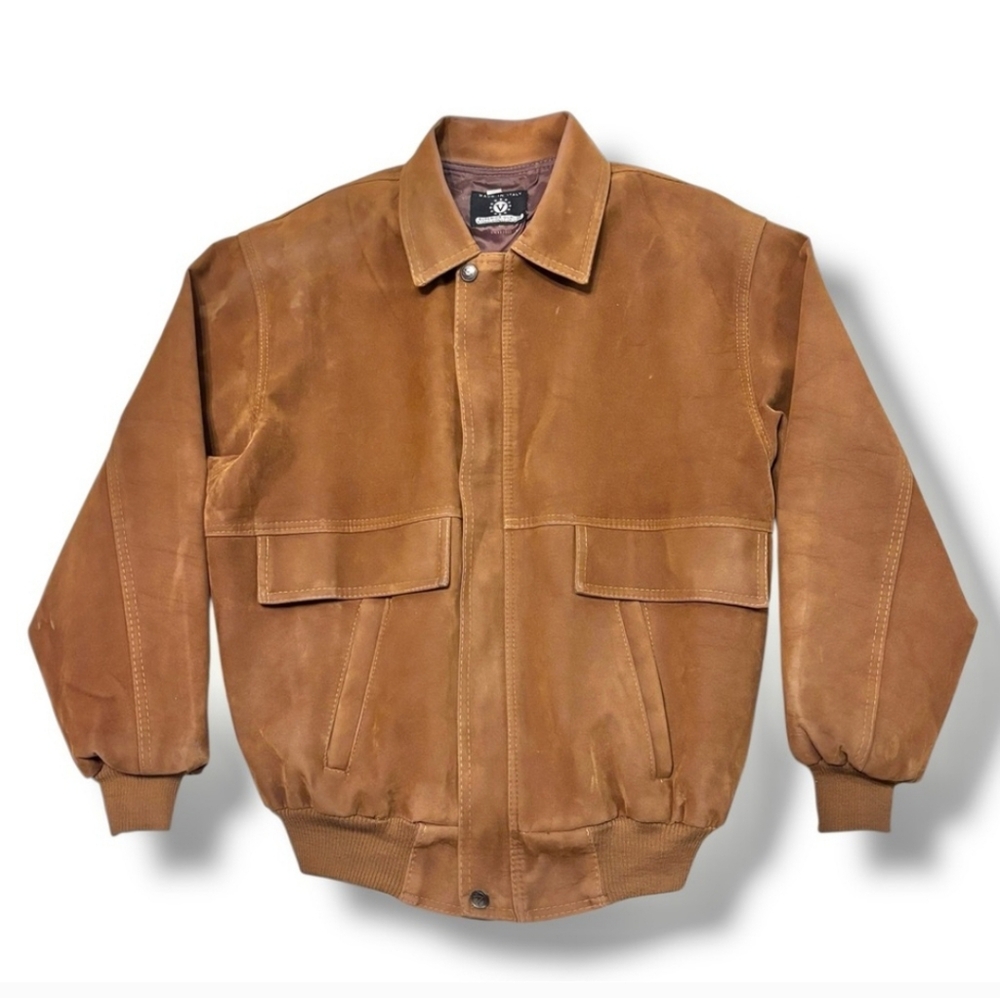 V Tan Velveteen Bomber Jacket VINTAGE